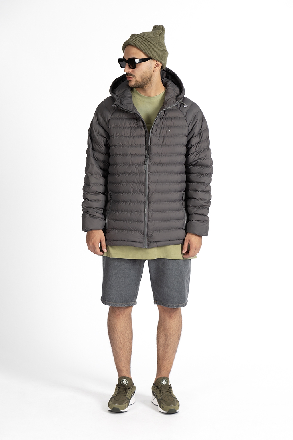 jacket puffer hooded gray 1