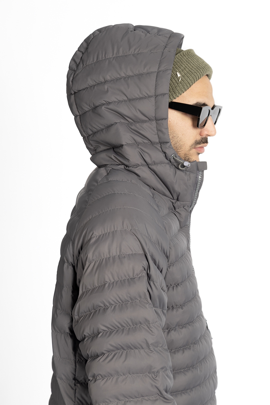 jacket puffer hooded gray 3