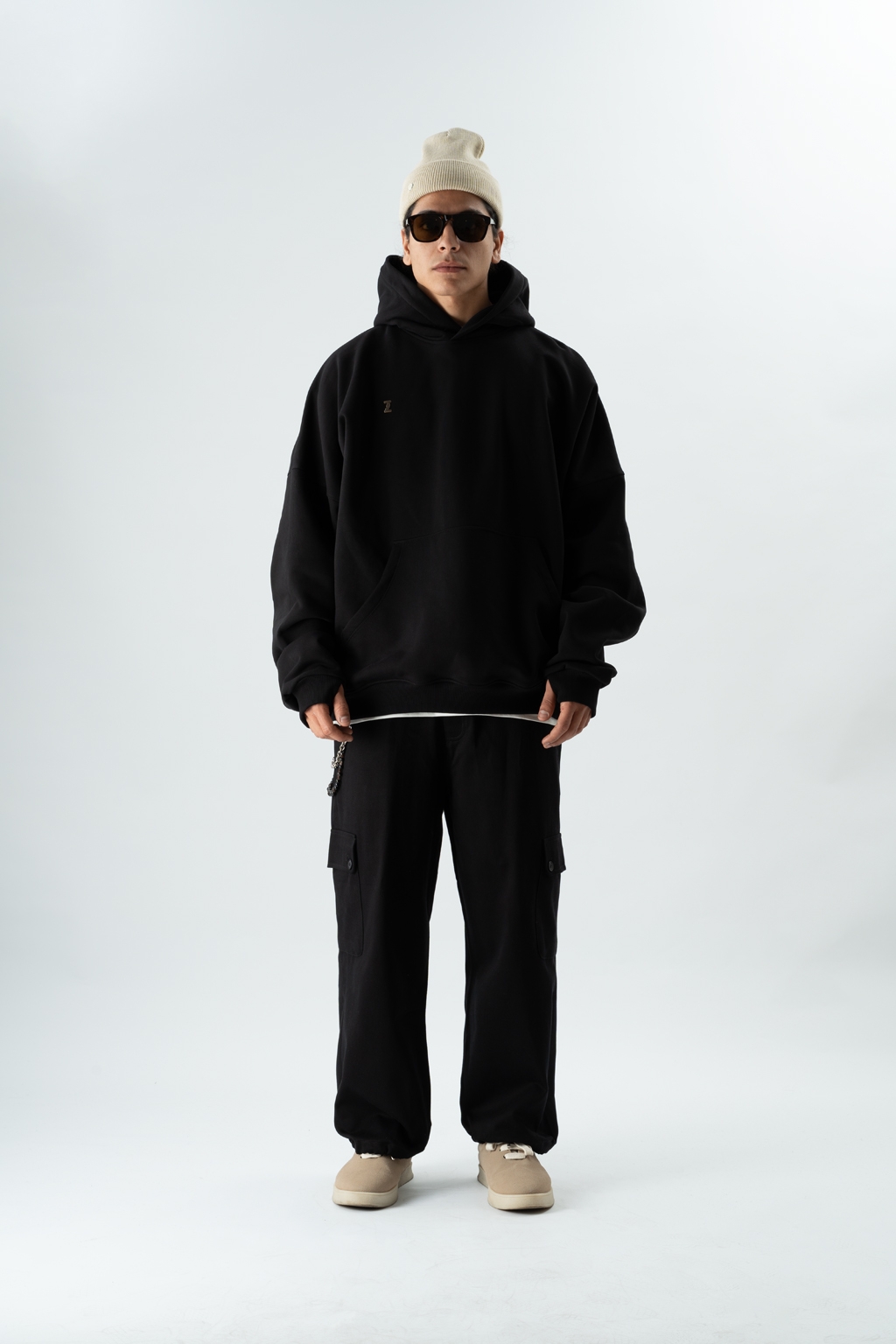 hoodie basic black 5